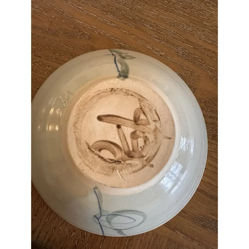 Koi Fish Studio Art Pottery Bowl Signed 7